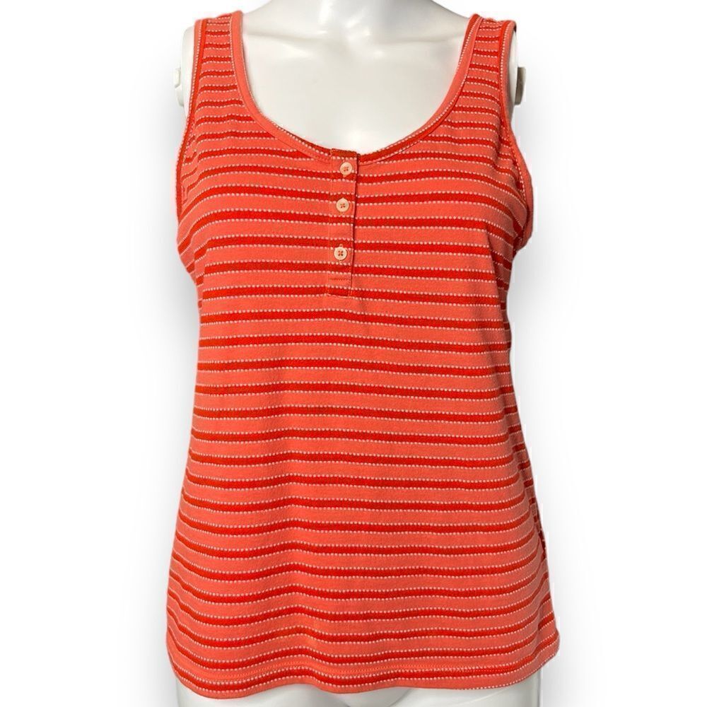 Sonoma Horizontal Striped Casual Tank top Red and Orange Size Medium